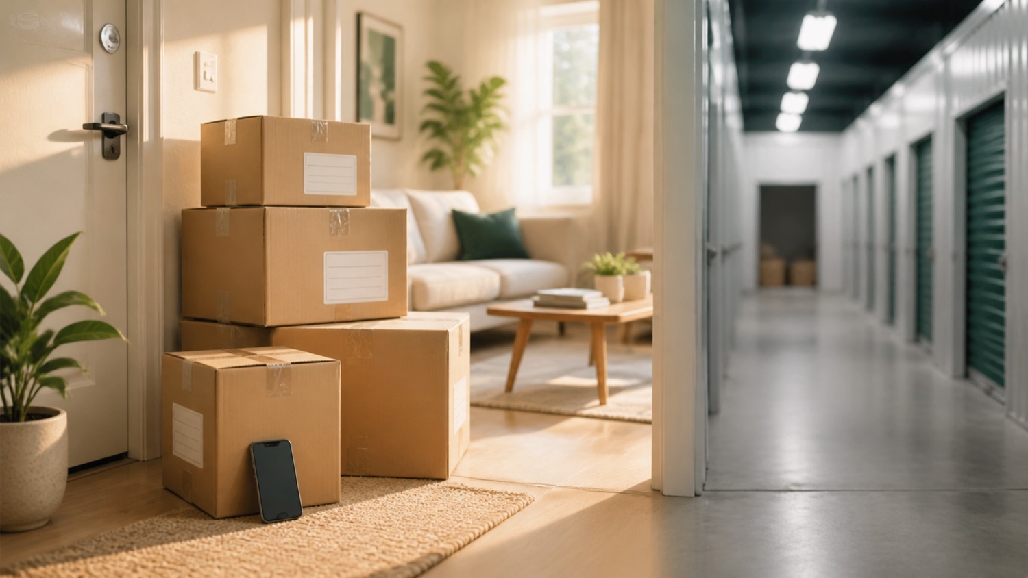 Box-by-box storage at home compared with a traditional self-storage unit