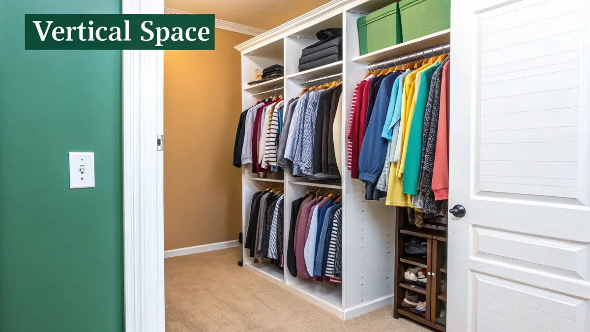 Image of vertically organized closet