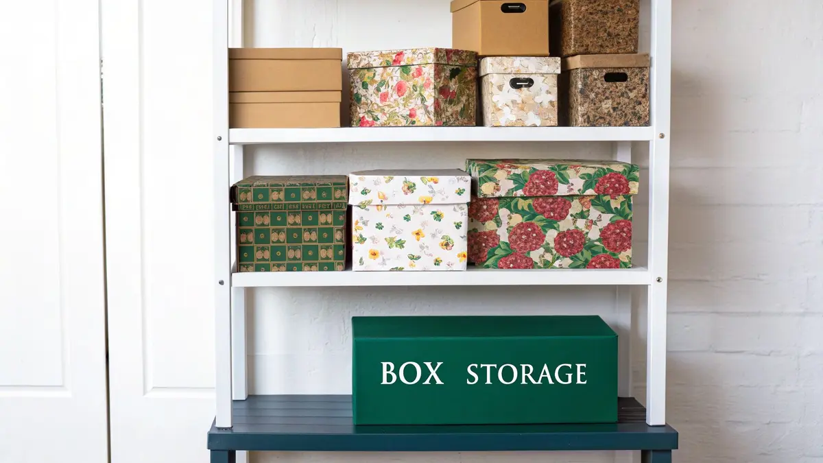 Repurposed Cardboard Box Storage