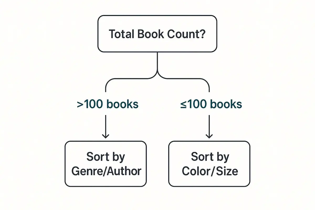 Infographic about how to organize books
