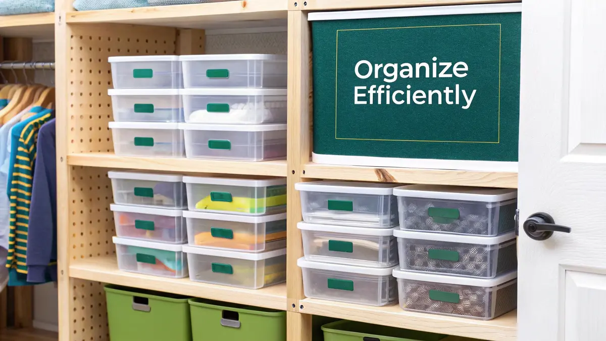 Labelled storage bins