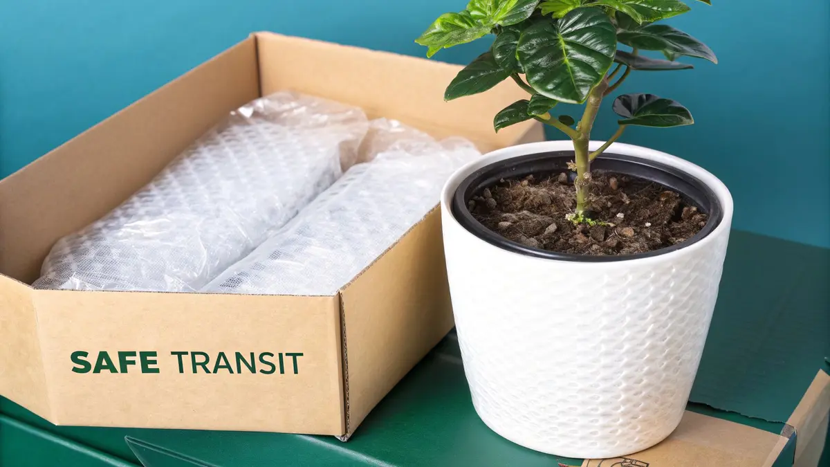 Plants packed for moving