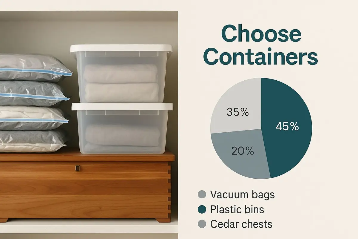 Infographic about how to store clothes long term