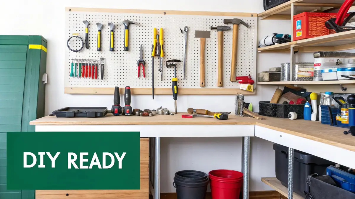 Organized Garage with Clear Zones