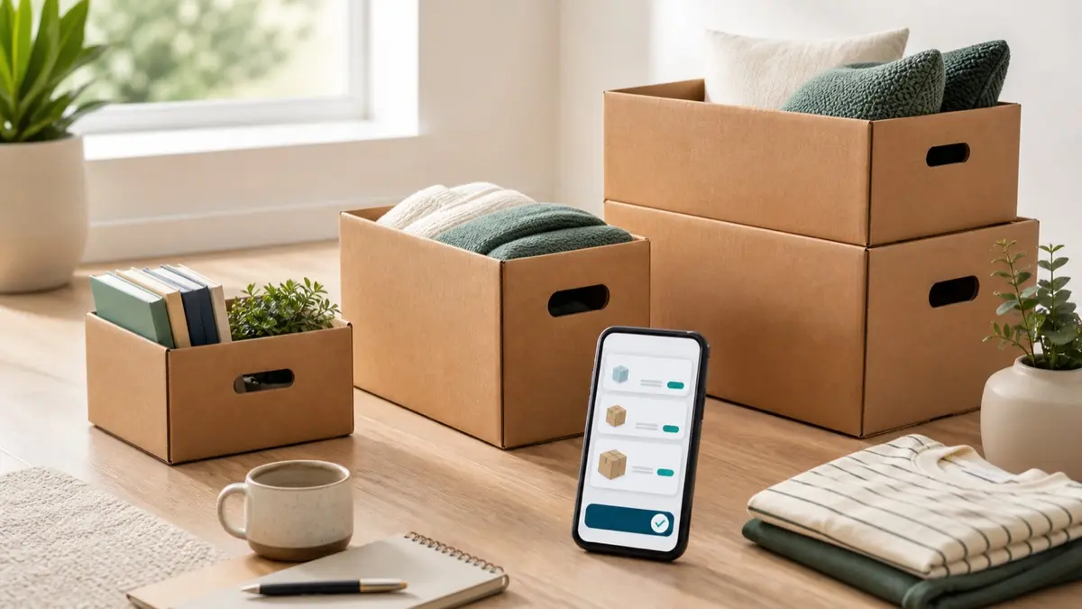 Pay-per-box storage — a modular number of boxes instead of a rented room
